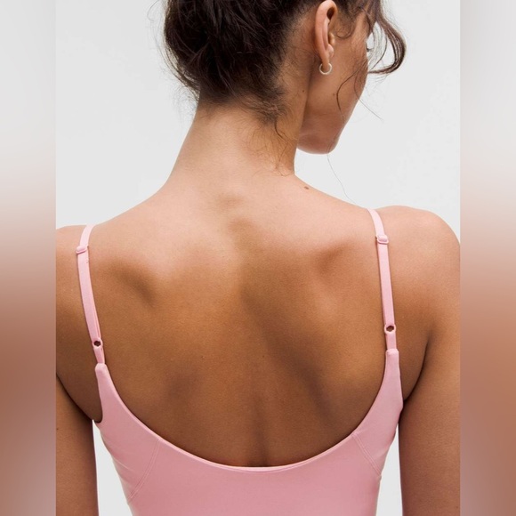 (#96)LULULEMON Align Cropped Cami Tank Top Light Support, A/B Cup Pink Tide - Picture 5 of 7